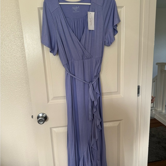 Isabel by Ingrid & Isabel Purple Midi/Maxi Dress with Flutter Sleeves - Picture 2 of 5